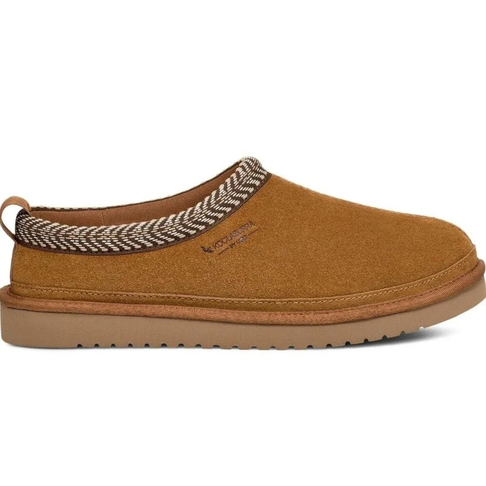 New Mens Koolaburra By Ugg Burree Lined Brown Slip On Slippers Shoe Size 8 M NIB